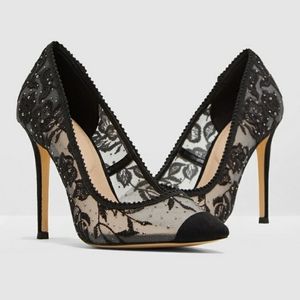 ALDO Arelisen Black Lace Pointed Toe Heels